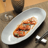 Travessa Oval Funda Orgânica Echo Branca 32cm - Ela Decora